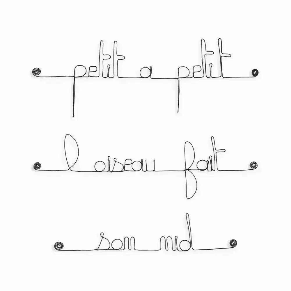 Objets déco enfant - Décoration Murale Métal Chambre Enfant Citation " Petit à petit, ..." - BIJOUX DE MUR