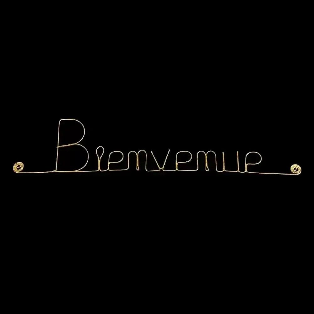 Autres décorations murales - Décoration Murale - Mot en fil de Laiton Doré " Bienvenue " - BIJOUX DE MUR