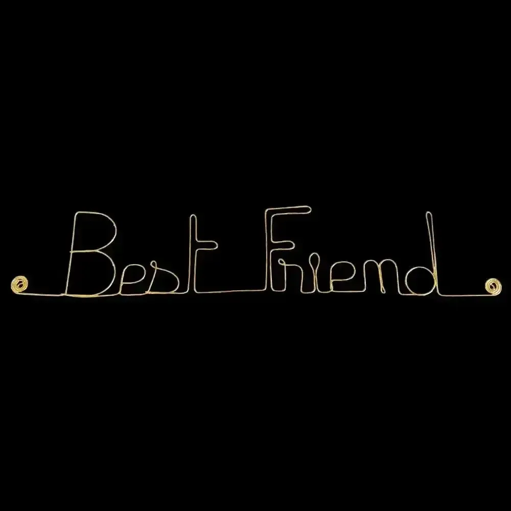 Other wall decoration - Gold Brass Wire Wall Decor - Best Friend - BIJOUX DE MUR