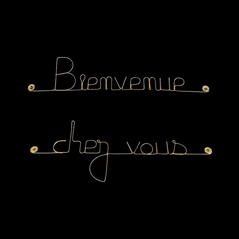 Autres décorations murales - Décoration Murale en Laiton Doré " Bienvenue chez vous " - BIJOUX DE MUR