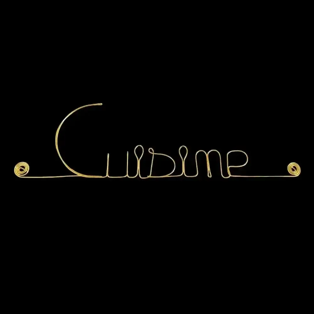 Other wall decoration - Gold Brass Wall Decor - "Kitchen" Word - BIJOUX DE MUR