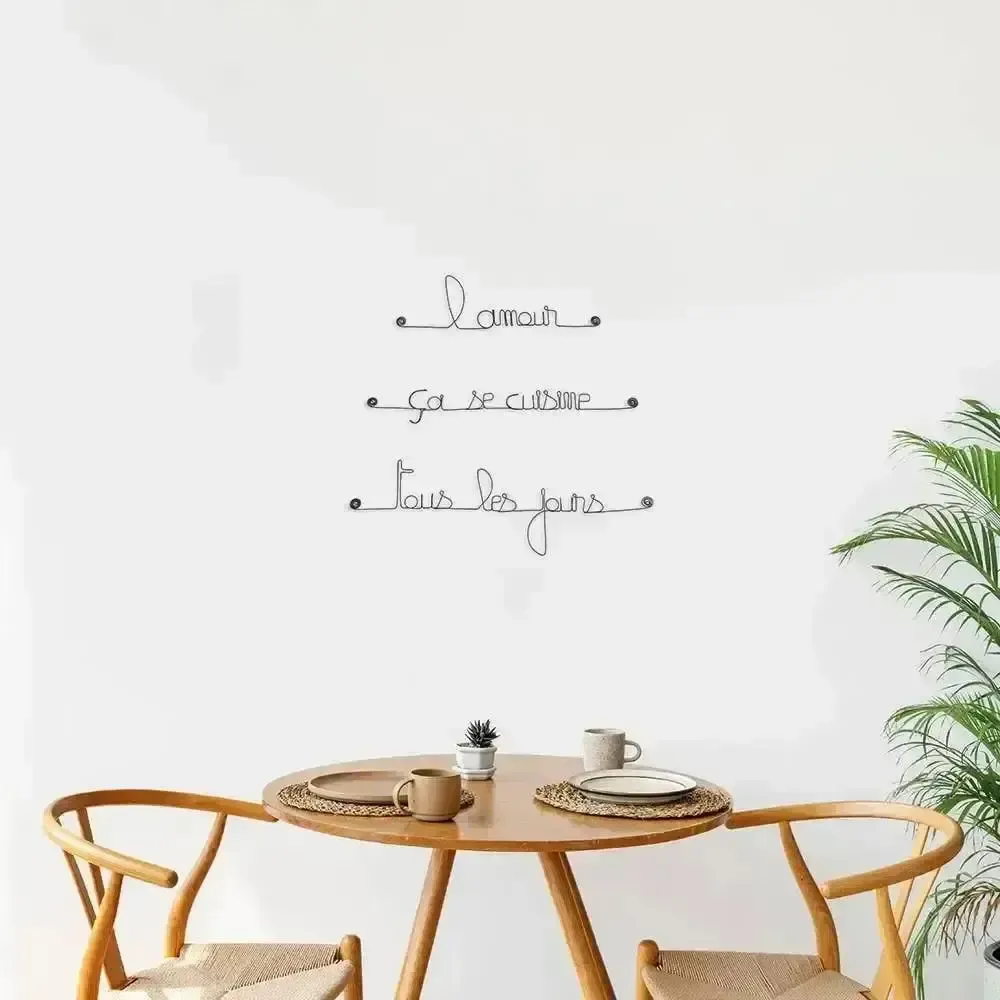 Autres décorations murales - Décoration Murale Fil de fer - "L'amour ça se cuisine , ..." - BIJOUX DE MUR