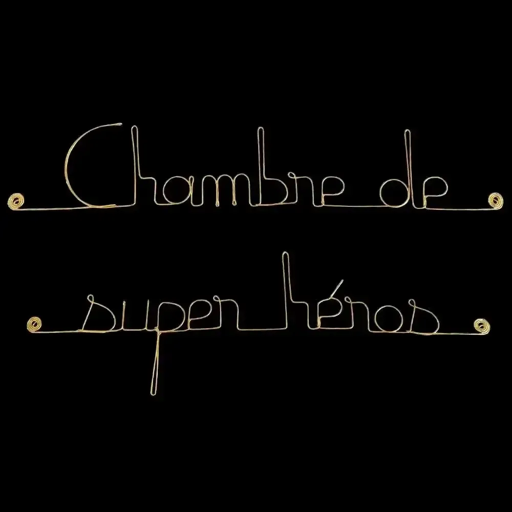Autres décorations murales - Décoration Murale fil de Laiton Doré Chambre de super héros - BIJOUX DE MUR