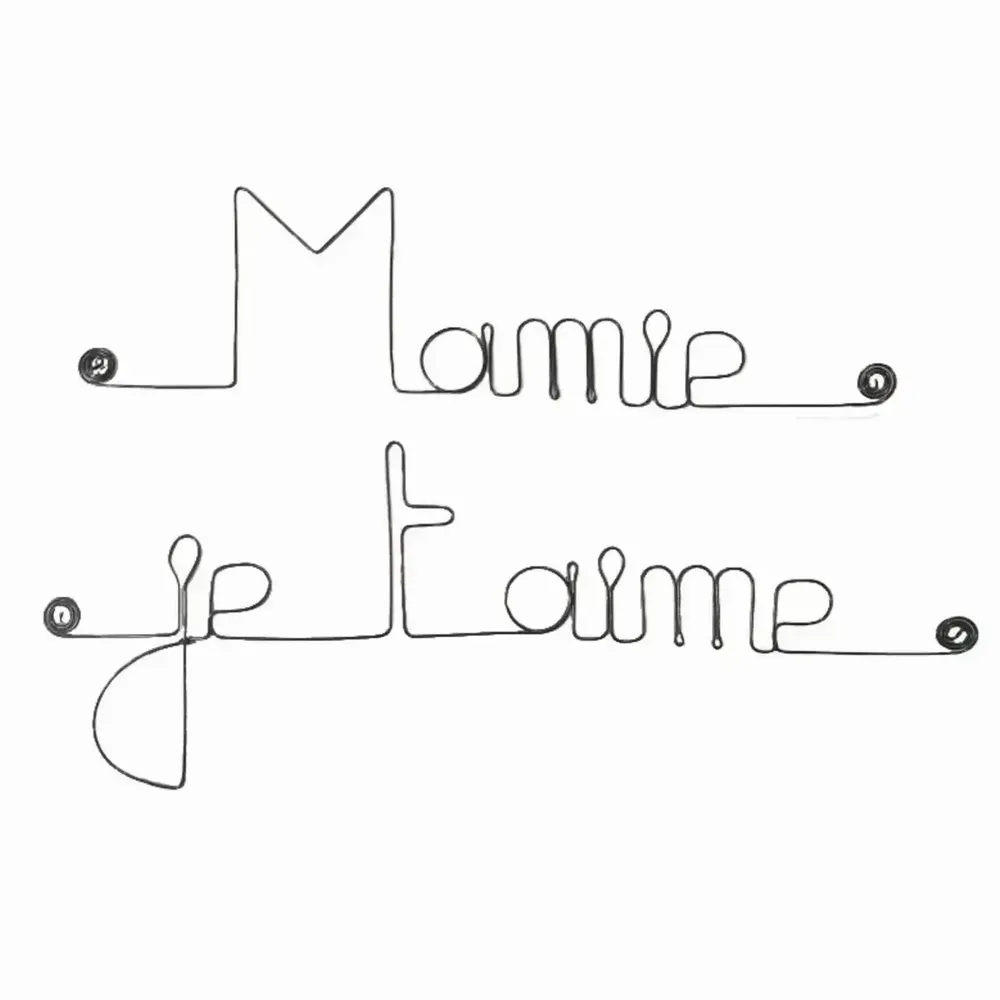 Autres décorations murales - Fête des Grand-Mères " Mamie je t'aime " - en Fil de Fer - BIJOUX DE MUR