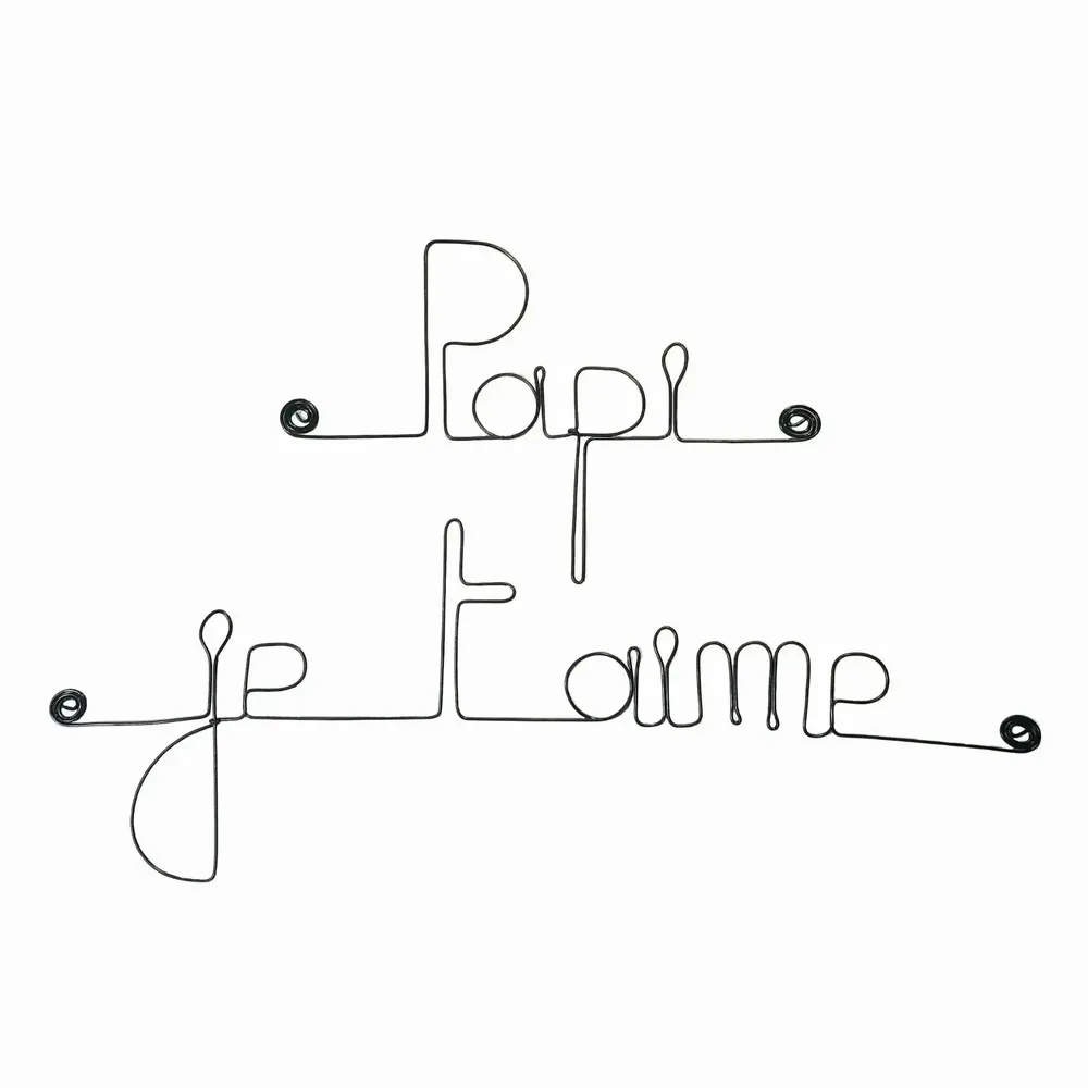Autres décorations murales - Fête des Grand-Pères " Papi je t'aime " - en Fil de Fer - BIJOUX DE MUR