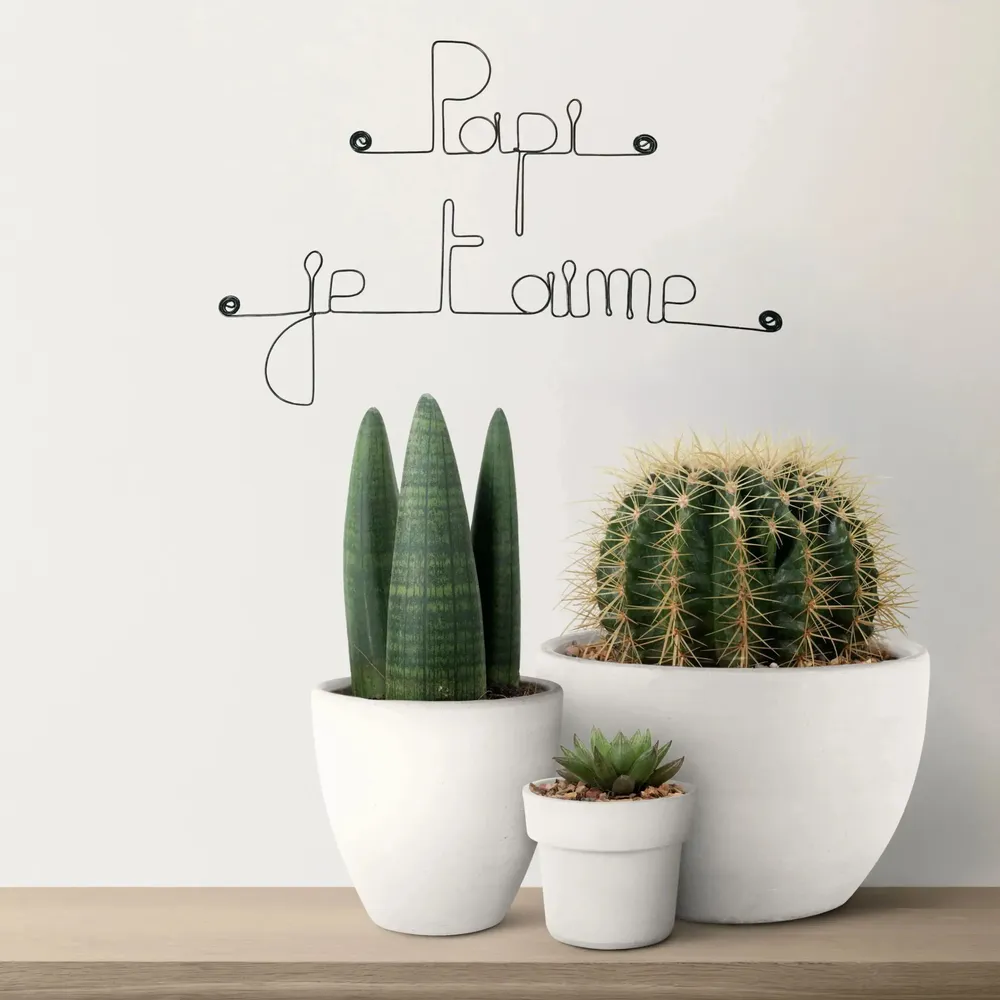 Autres décorations murales - Fête des Grand-Pères " Papi je t'aime " - en Fil de Fer - BIJOUX DE MUR