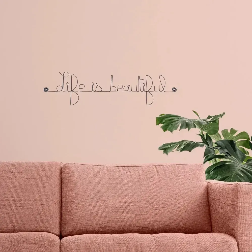 Decorative objects - Wire wall decoration\” Life is beautiful\” - BIJOUX DE MUR