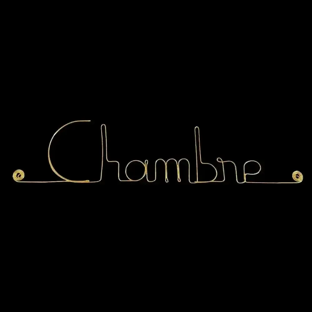 Objets déco enfant - Plaque de porte en fil de Laiton Doré " Chambre " - Décoration - BIJOUX DE MUR