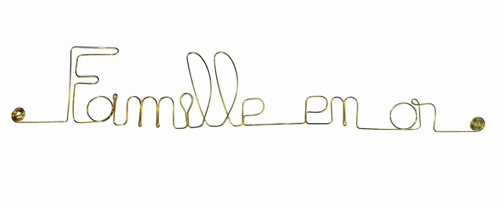Other wall decoration - Gilded Brass Wire Wall Decoration\" Gold Family\” - to pin - BIJOUX DE MUR