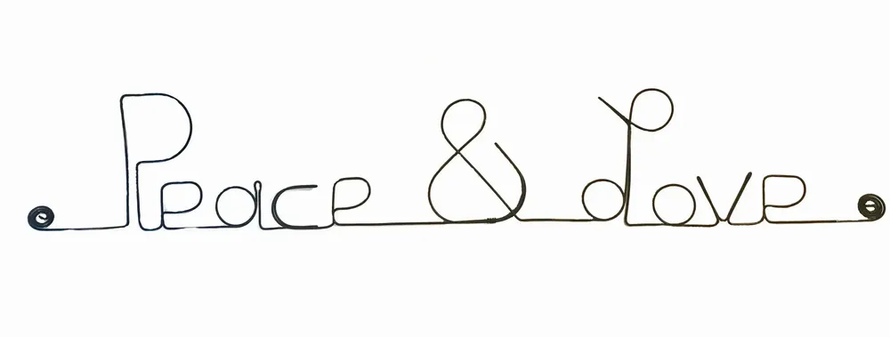 Other wall decoration - Wire Wall Decoration\" Peace & Love\ "” - to pin - BIJOUX DE MUR