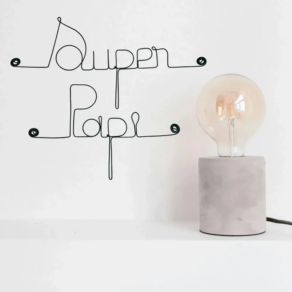 Other wall decoration - Wire Wall Decoration\" Super Papi\” - to pin - BIJOUX DE MUR