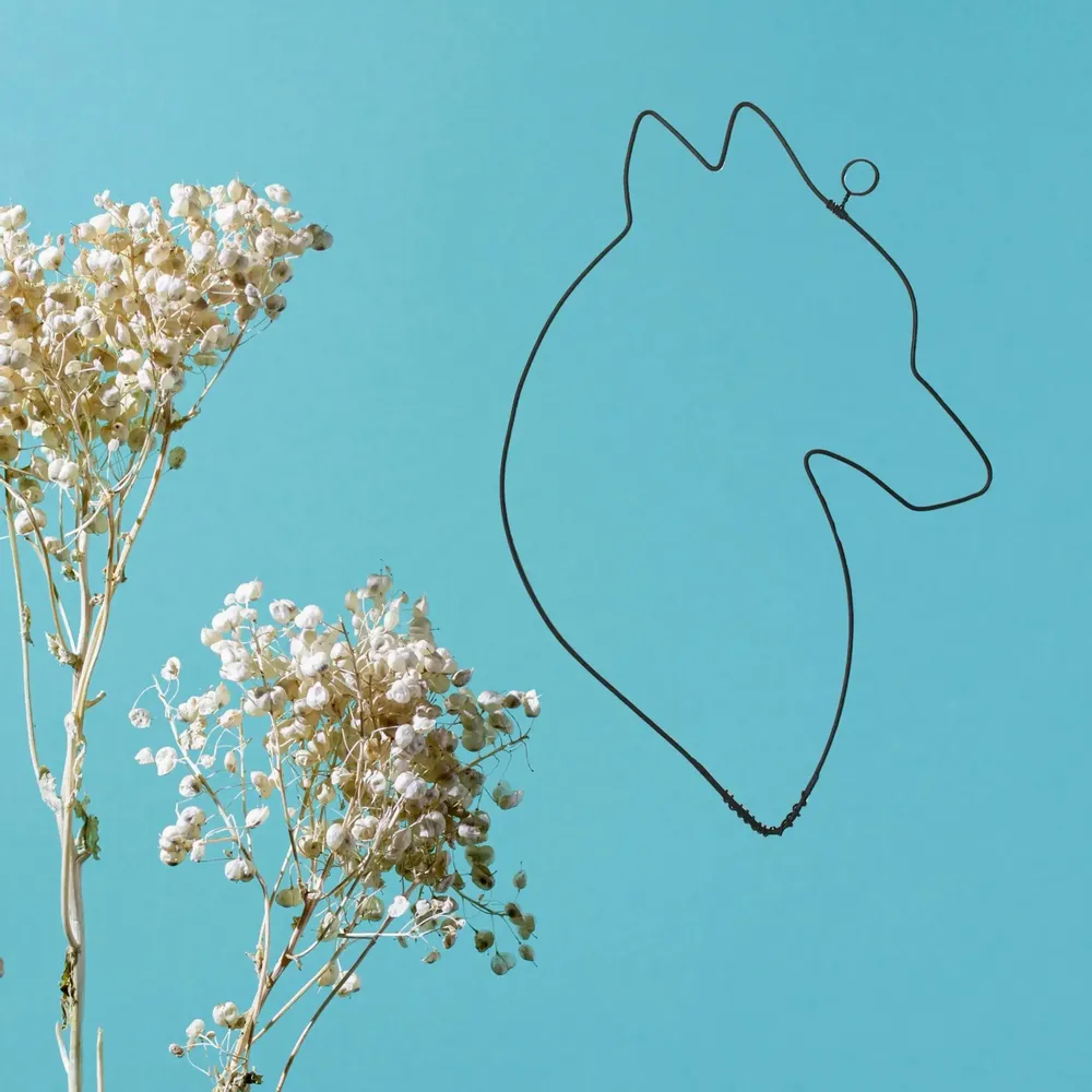 Other wall decoration - Wire Wall Decoration\" Wolf Head\” - to pin - BIJOUX DE MUR