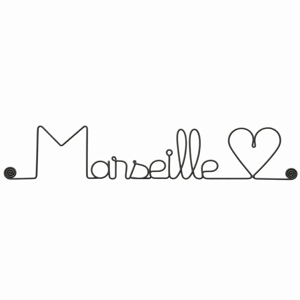 Other wall decoration - Wire Wall Decoration - City -\" Marseille - to be pinned - BIJOUX DE MUR