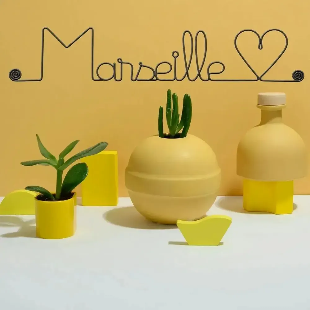Other wall decoration - Wire Wall Decoration - City -\" Marseille - to be pinned - BIJOUX DE MUR