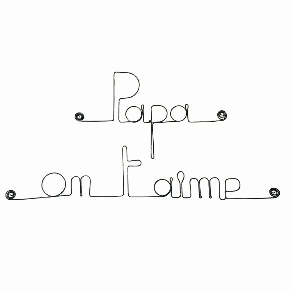 Autres décorations murales - Fête des Pères " Papa on t'aime " - en Fil de Fer - BIJOUX DE MUR