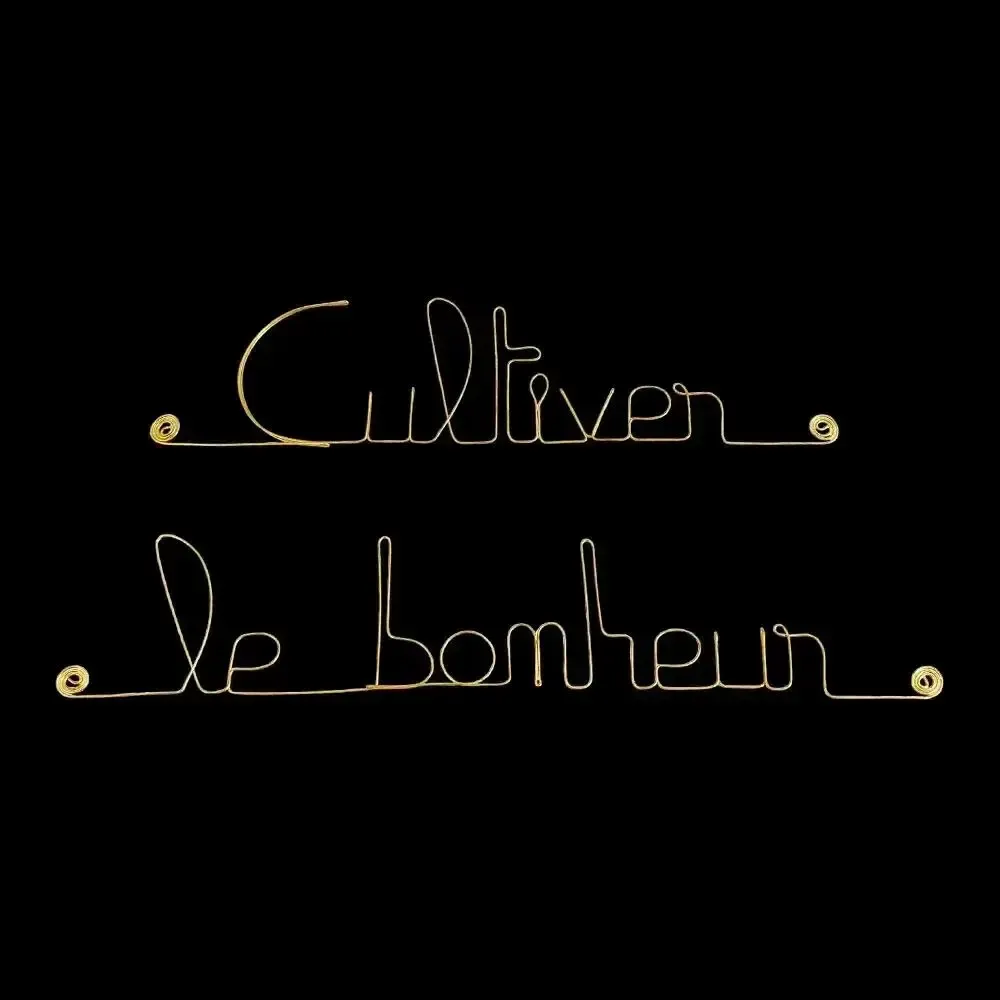 Other wall decoration - Gold Brass Wire Wall Decor ” Cultivating Happiness" - BIJOUX DE MUR