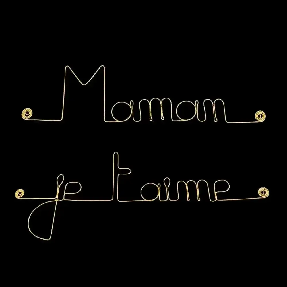 Other wall decoration - Mother's Day Gift "Mom I love you" - Gold-Plated Brass - BIJOUX DE MUR