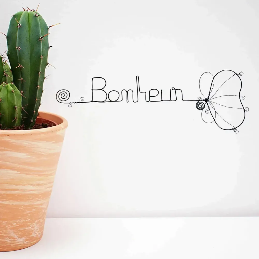 Other wall decoration - Ginkgo Flower - "Happiness" - Wire Wall Decoration - BIJOUX DE MUR