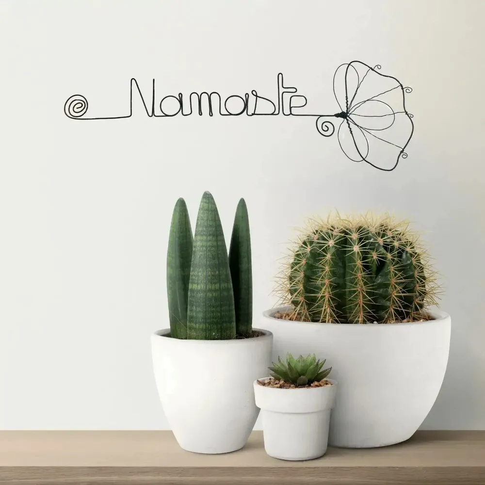 Other wall decoration - Ginkgo Flower - "Namaste" - Wire Wall Decoration - BIJOUX DE MUR