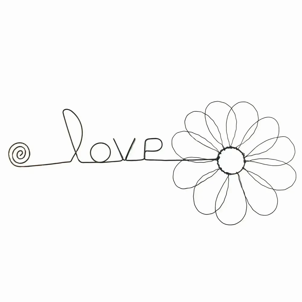 Other wall decoration - Daisy Flower - "Love" - ​​Wire Wall Decoration - BIJOUX DE MUR