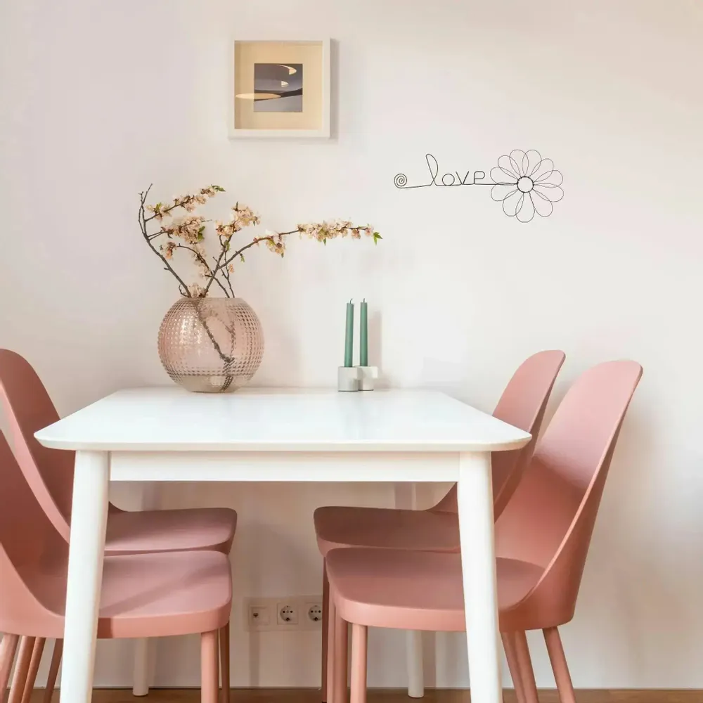 Other wall decoration - Daisy Flower - "Love" - ​​Wire Wall Decoration - BIJOUX DE MUR