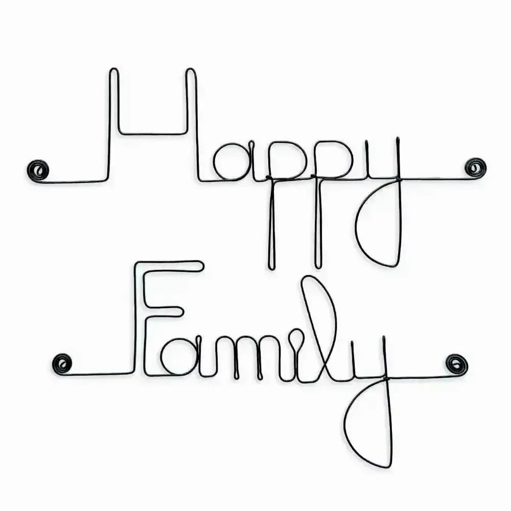 Cadeaux - Happy Family – Déco murale fil de fer handmade - home decor - BIJOUX DE MUR