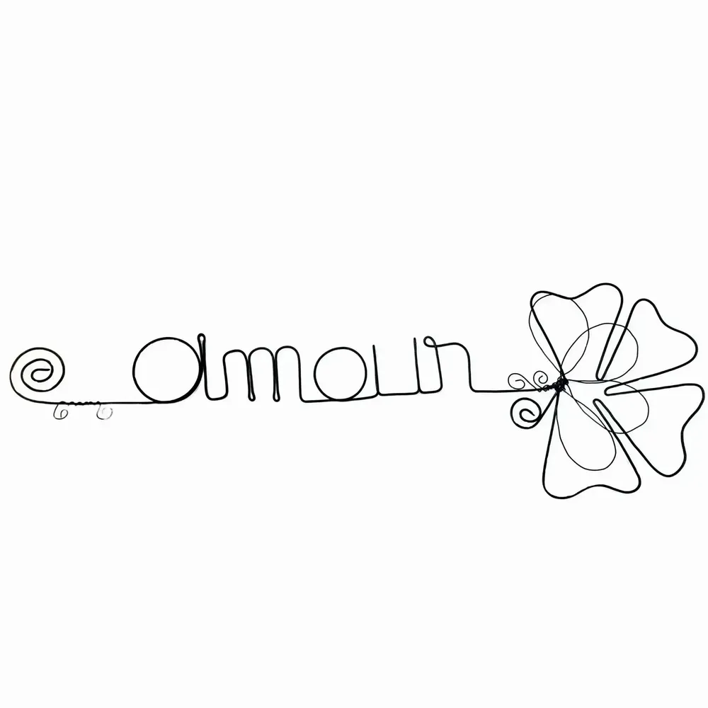 Other wall decoration - Clover Flower - "Love" - ​​Wire Wall Decoration - BIJOUX DE MUR