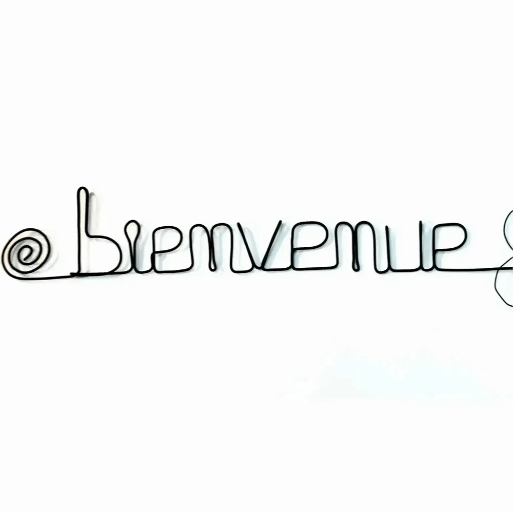 Autres décorations murales - Fleur de Marguerite - "Bienvenue" - Décoration murale fil de fer - BIJOUX DE MUR