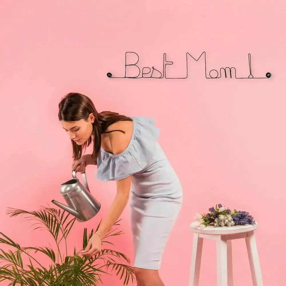 Cadeaux - Décoration Murale en Fil de Fer " Best Mom ! " - cadeau Fête des Mères - BIJOUX DE MUR