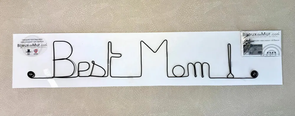 Cadeaux - Décoration Murale en Fil de Fer " Best Mom ! " - cadeau Fête des Mères - BIJOUX DE MUR