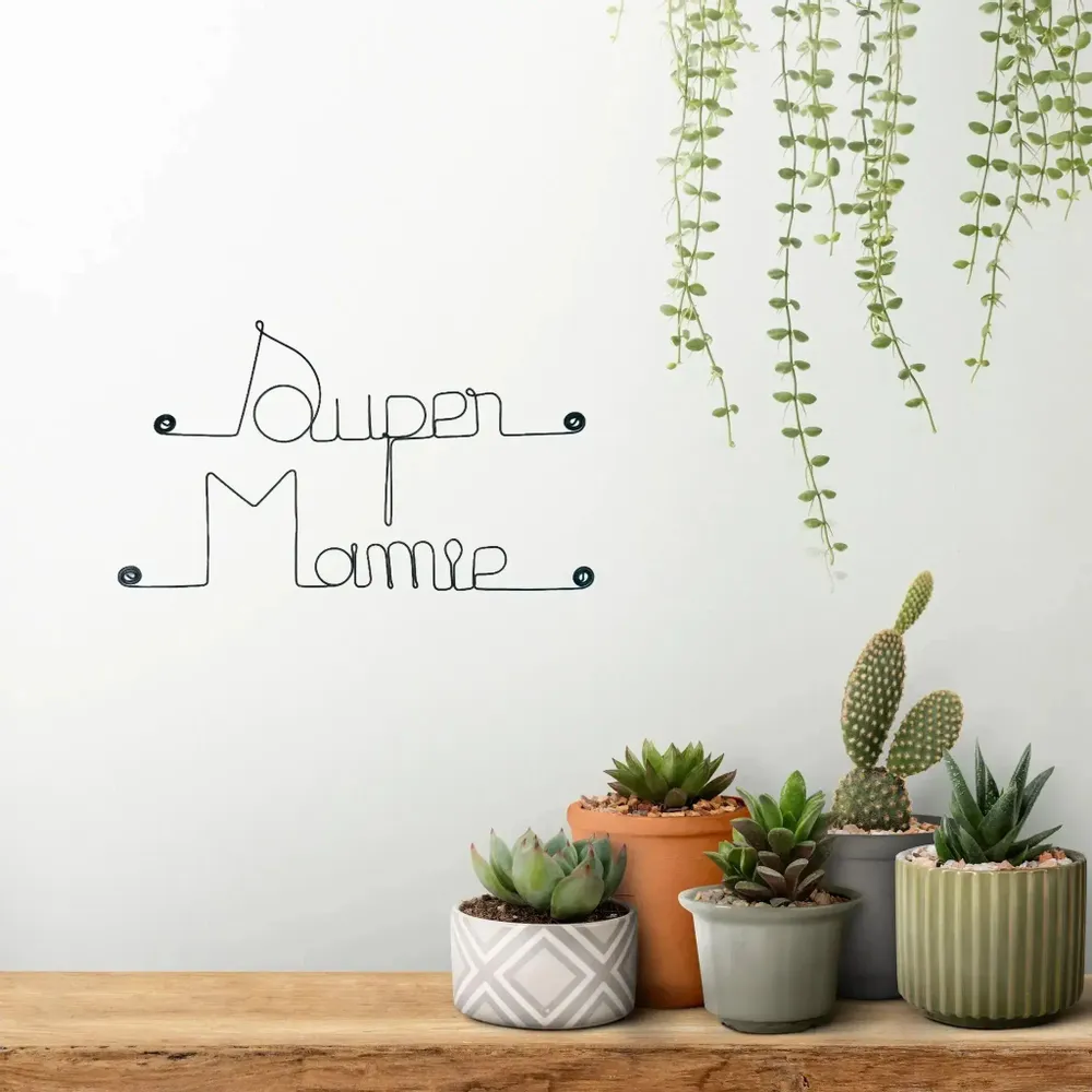 Decorative objects - Wire Wall Decoration\" Super Granny\” - to pin - BIJOUX DE MUR