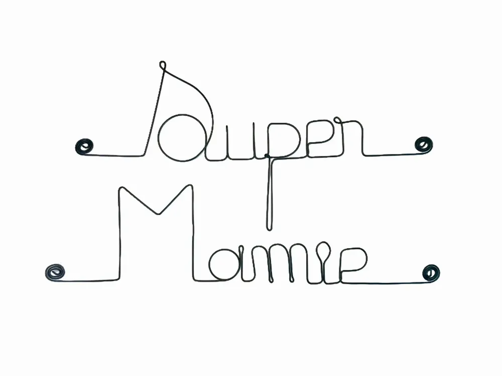 Decorative objects - Wire Wall Decoration\" Super Granny\” - to pin - BIJOUX DE MUR