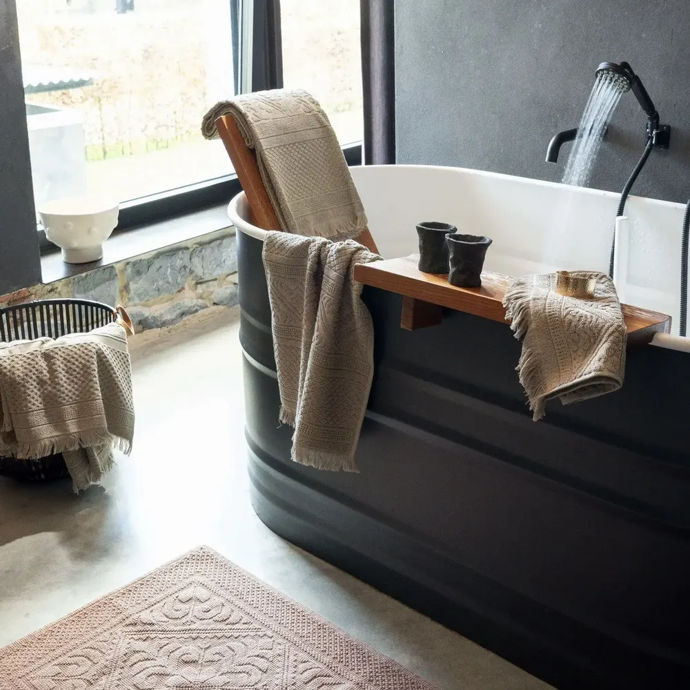 Autres linges de bain - Tapis de bain Enzo Noisette 54 x 64 - MAISON VIVARAISE - SDE VIVARAISE WINKLER
