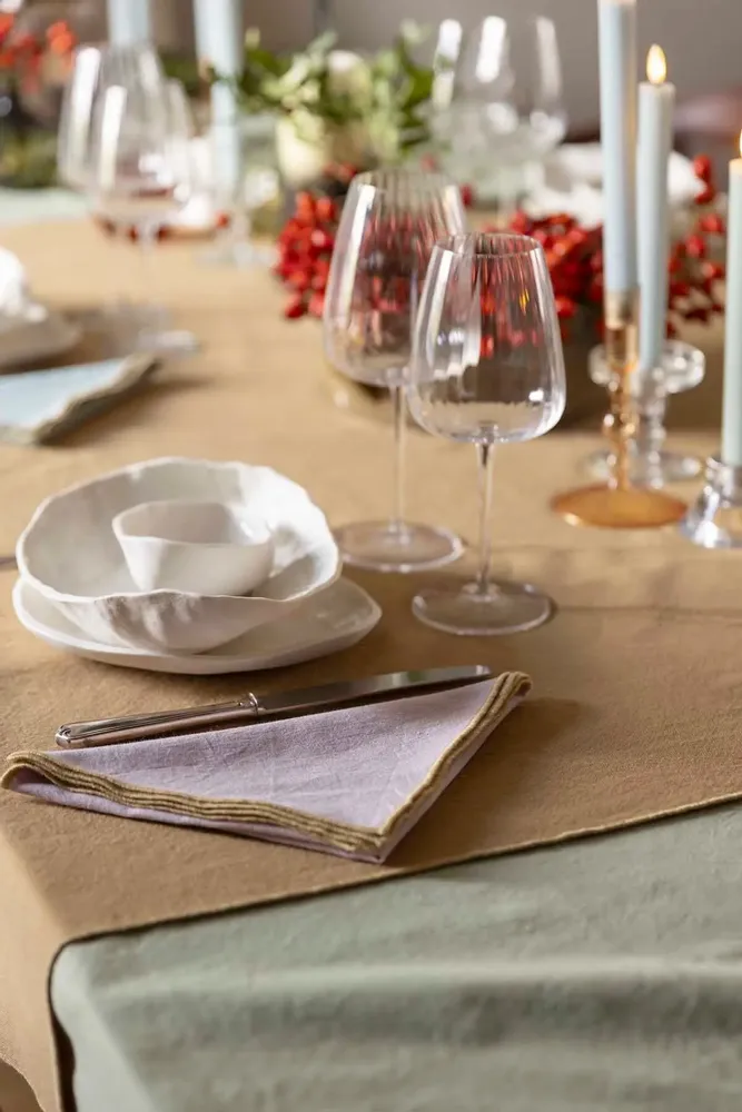 Serviettes - Serviette de table recyclée Grace Parme 40 x 40 - MAISON VIVARAISE - SDE VIVARAISE WINKLER