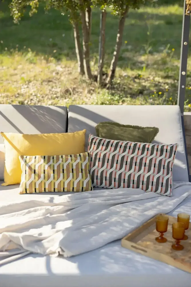 Coussins - Coussin Kali outdoor Dragée 40 x 65 - MAISON VIVARAISE - SDE VIVARAISE WINKLER