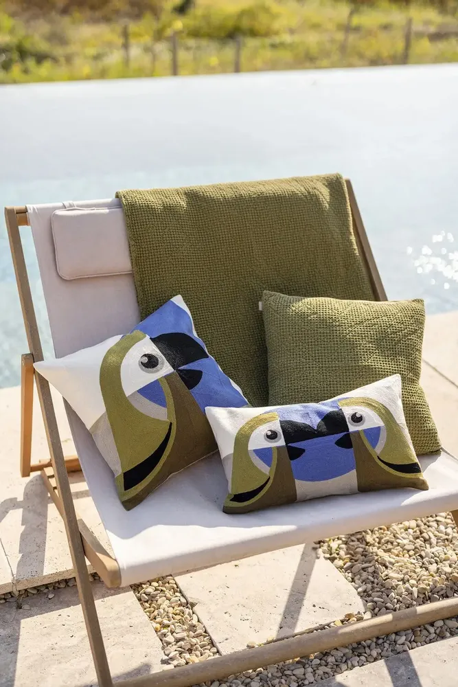 Cushions - Recycled Cushion Maia Cèdre 45 X 45 - MAISON VIVARAISE - SDE VIVARAISE WINKLER