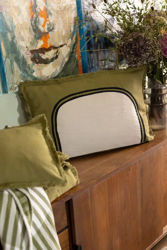 Coussins - Coussin bicolore Laly Cèdre 40 x 65 - MAISON VIVARAISE - SDE VIVARAISE WINKLER