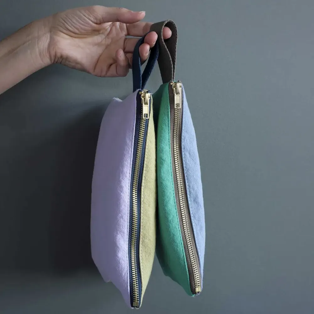 Clutches - Wristlet pouch Tricolo Lilas 14 X 24 - LA CERISE SUR LE GATEAU