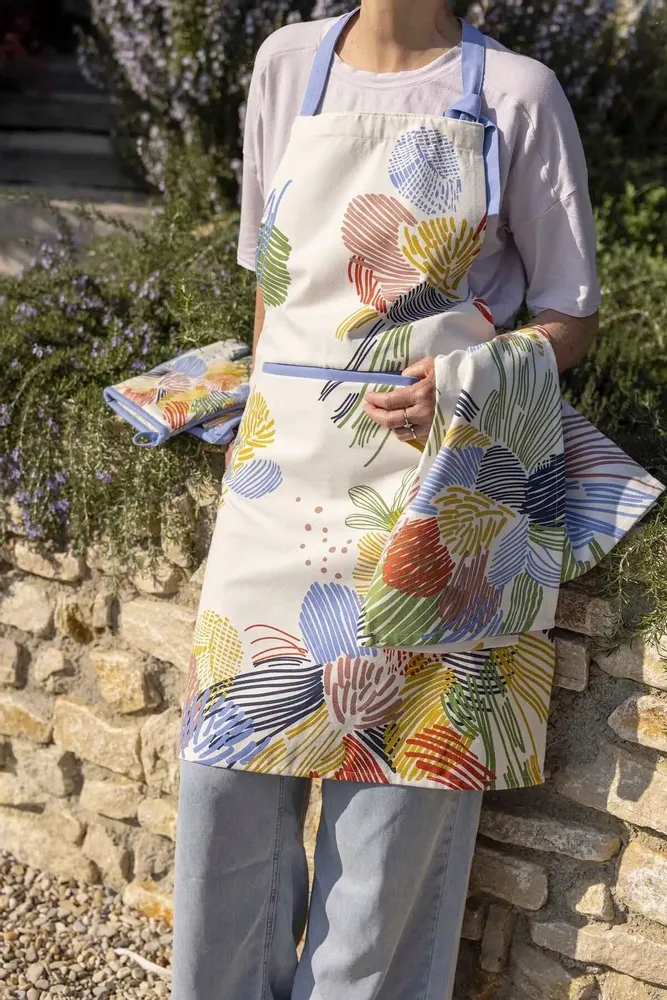Aprons - Abelia kitchen apron Multico 72 X 85 - MAISON VIVARAISE - SDE VIVARAISE WINKLER
