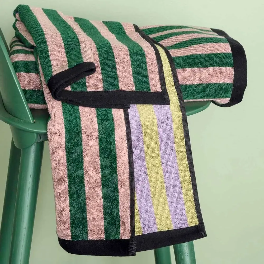 Serviettes de bain - Serviette de toilette Charly Basilic 50 x 100 - LA CERISE SUR LE GATEAU