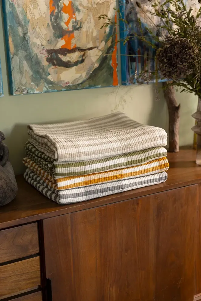 Bed linens - Bedspread Calista Safran 180 X 260 - MAISON VIVARAISE - SDE VIVARAISE WINKLER