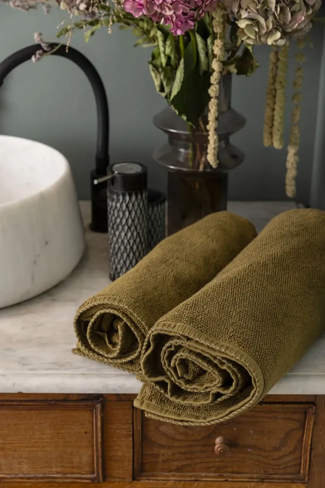 Bath towels - Hand Towel Bora Cèdre 50 X 100 - MAISON VIVARAISE - SDE VIVARAISE WINKLER