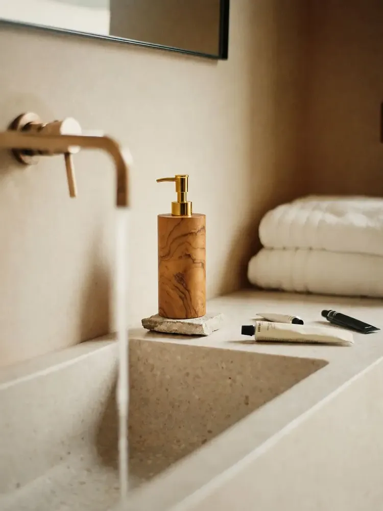 Soap dishes - The Wooden Soap Dispenser - Natural - BAZAR BIZAR LIVING