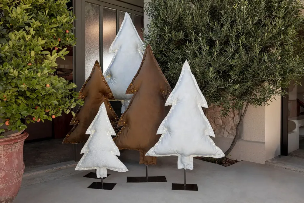 Objets de décoration - Sapin lumineux VELOURS BLANC - ROSE VELOURS