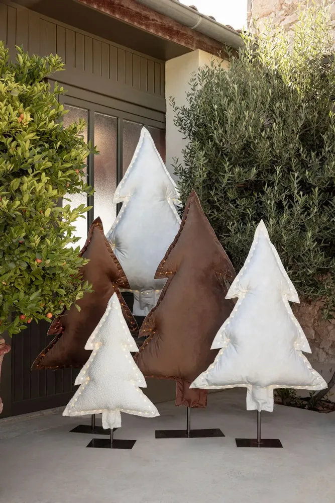 Objets de décoration - Sapin lumineux VELOURS BLANC - ROSE VELOURS