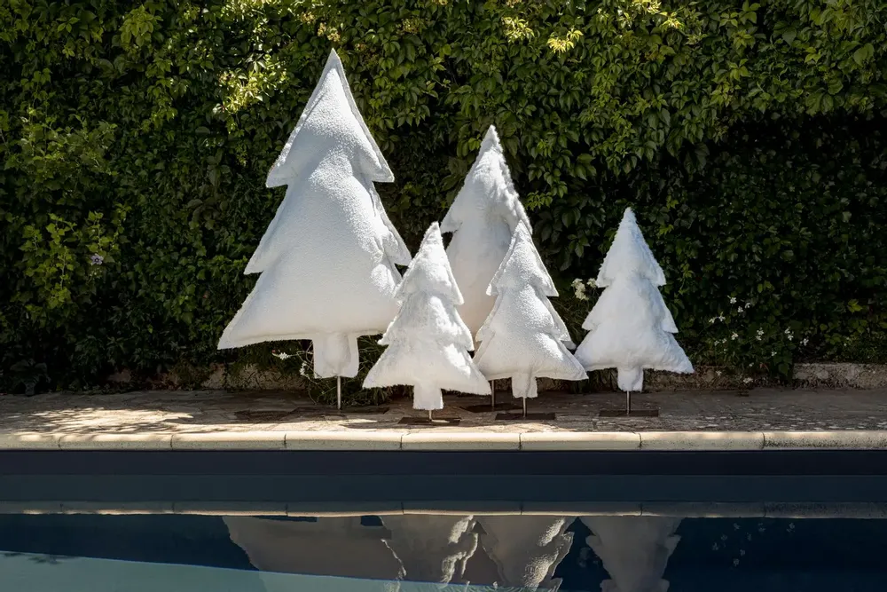 Objets de décoration - Sapin lumineux VELOURS BLANC - ROSE VELOURS