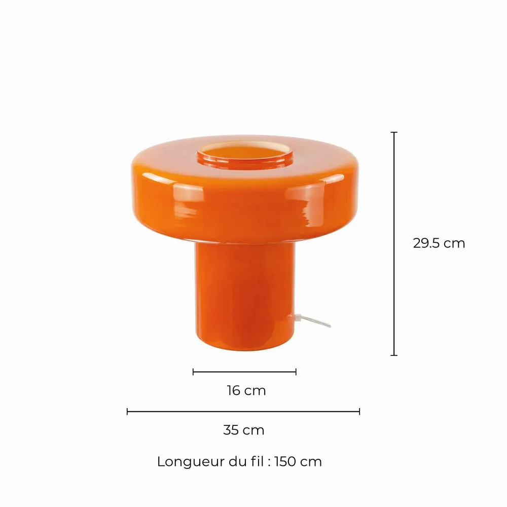 Lampes à poser - Lampe à poser XXL en verre orange, FOZA MAXI - C-CRÉATION | BOUDET