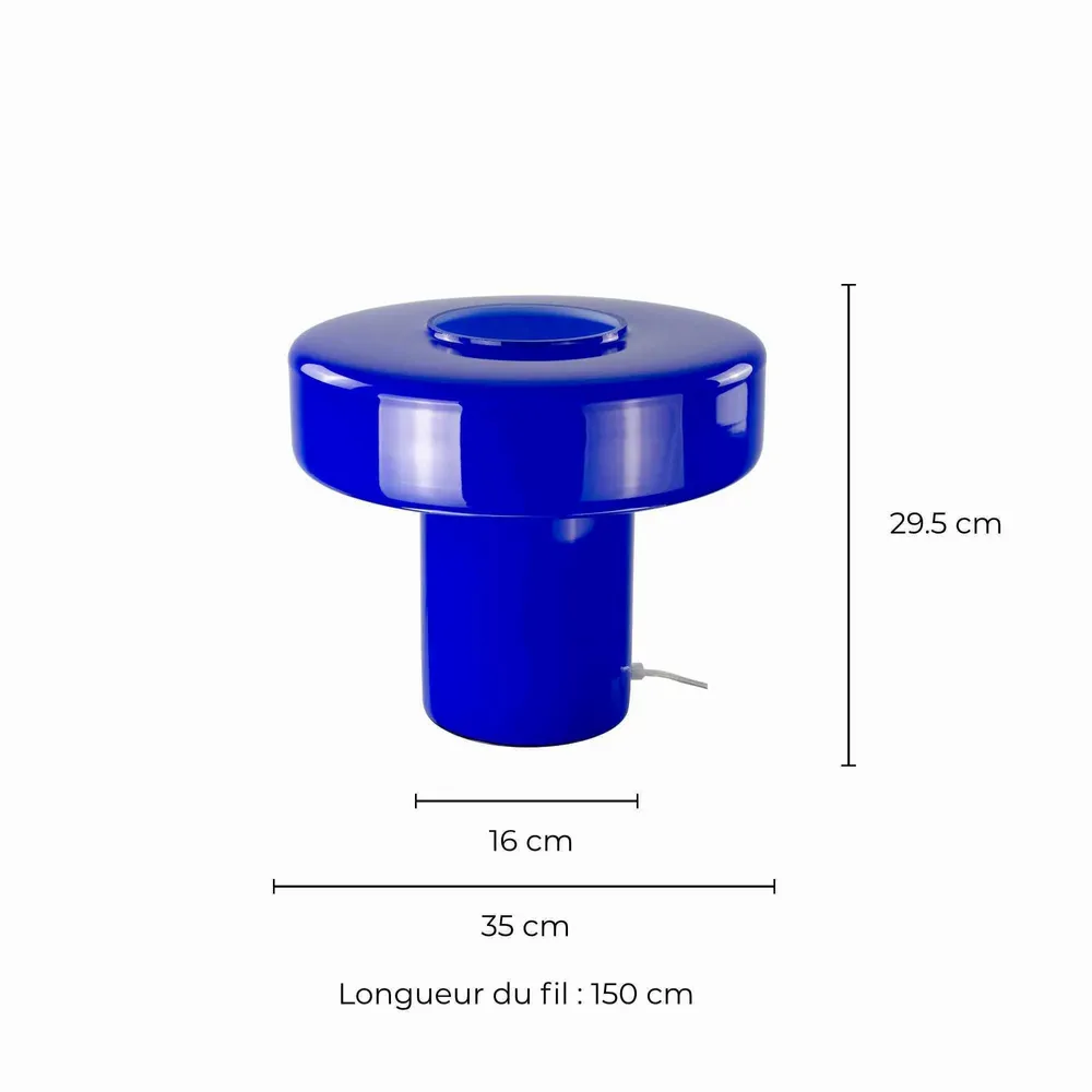 Lampes à poser - Lampe à poser XXL en verre bleu, FOZA MAXI - C-CRÉATION | BOUDET