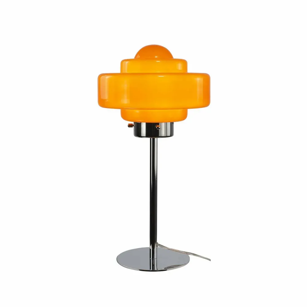 Table lamps - Orange glass and chrome metal table lamp, ZENI - C-CRÉATION | BOUDET