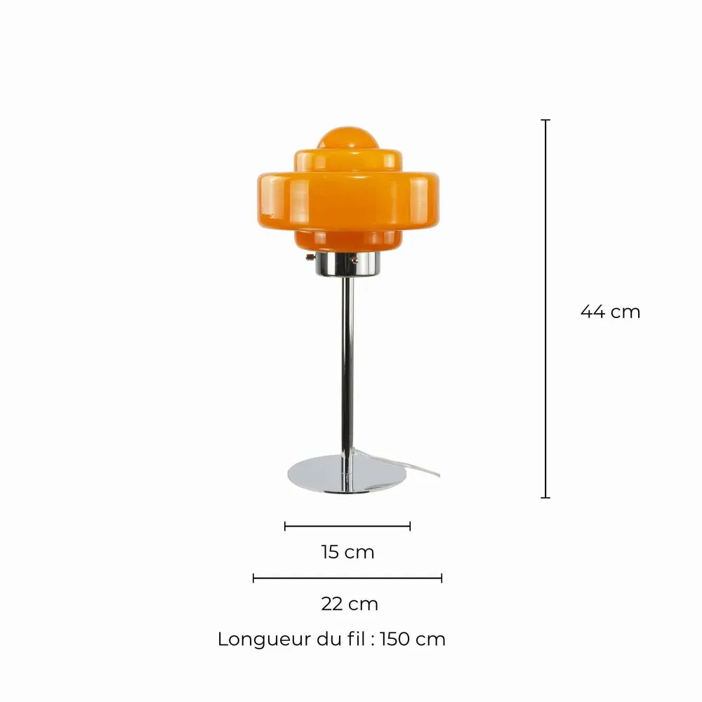 Table lamps - Orange glass and chrome metal table lamp, ZENI - C-CRÉATION | BOUDET
